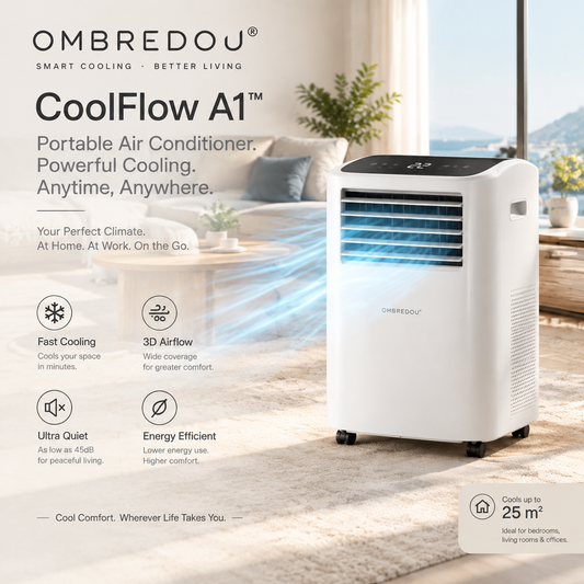 OMBREDOU CoolFlow A1™ | Smart Portable Air Conditioner for Comfortable Living