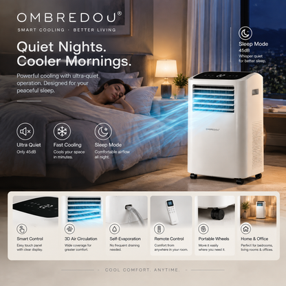 OMBREDOU CoolFlow A1™ | Smart Portable Air Conditioner for Comfortable Living