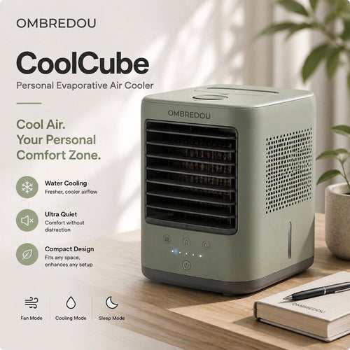 OMBREDOU CoolCube Personal Evaporative Air Cooler Cool Air. Your Personal Comfort Zone.