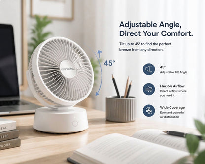 OMBREDOU Mini Breeze Portable Personal Cooling Fan Small Size. Big Comfort.